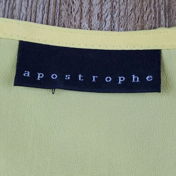 🔹️Apostrophe Yellow Ruffled Vneck Sleeveless Top Large - Picture 7 of 9